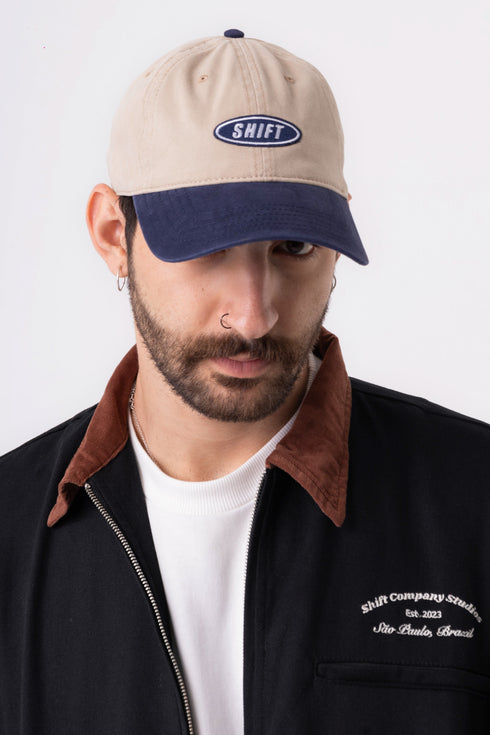 Dad Hat Patch Beige/Navy